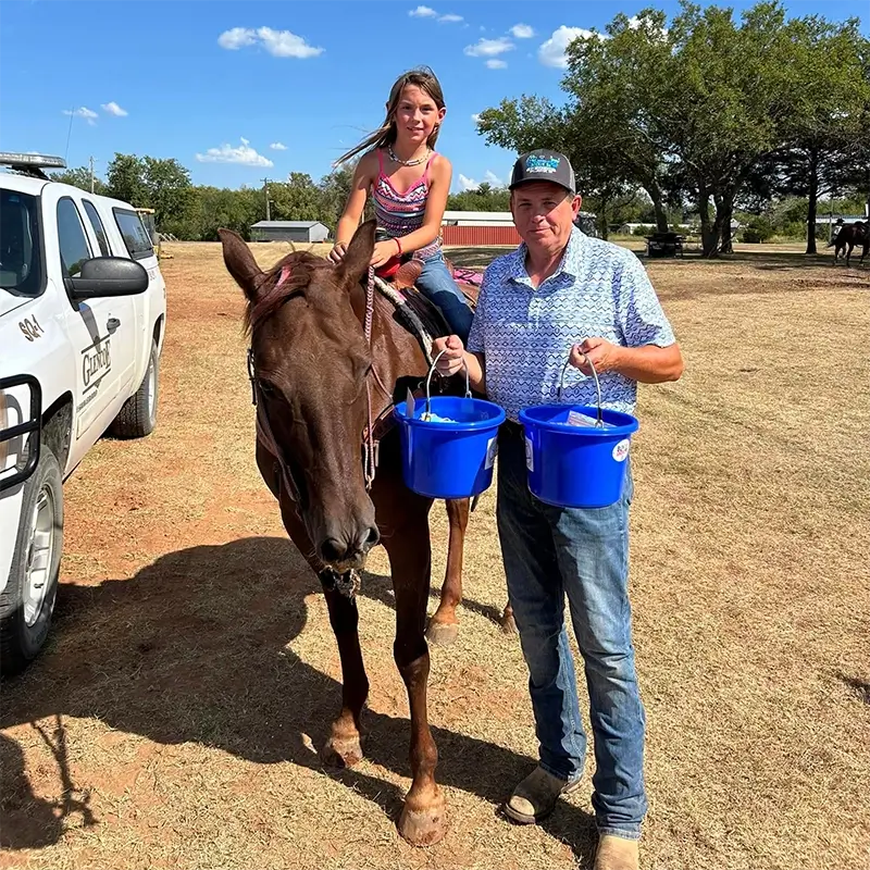 Rockin' Rs Animal Feed Store horse girl and owner